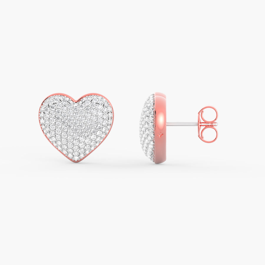 Two-Tone Lover Studs in Rose Gold