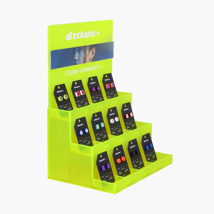 ALL INCLUSIVE STEP DISPLAY IN NEON GREEN