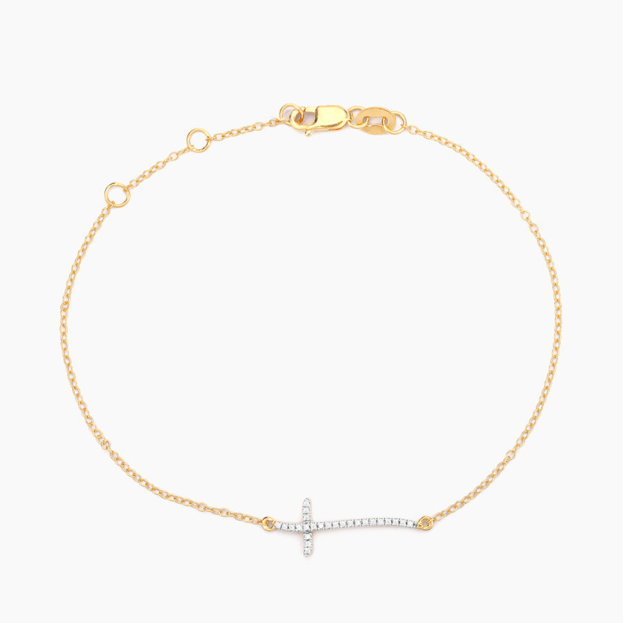 14kt Gold Criss Cross Chain Bracelet