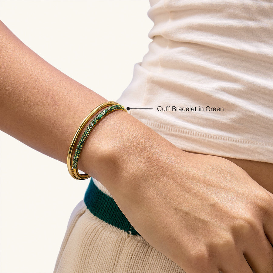 Hello Ella Cuff Bracelet in Green