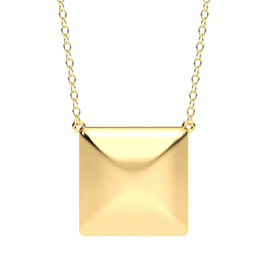 Hello Ella Cube Pendant Necklace in Gold