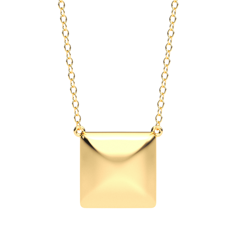 Hello Ella Cube Pendant Necklace in Gold