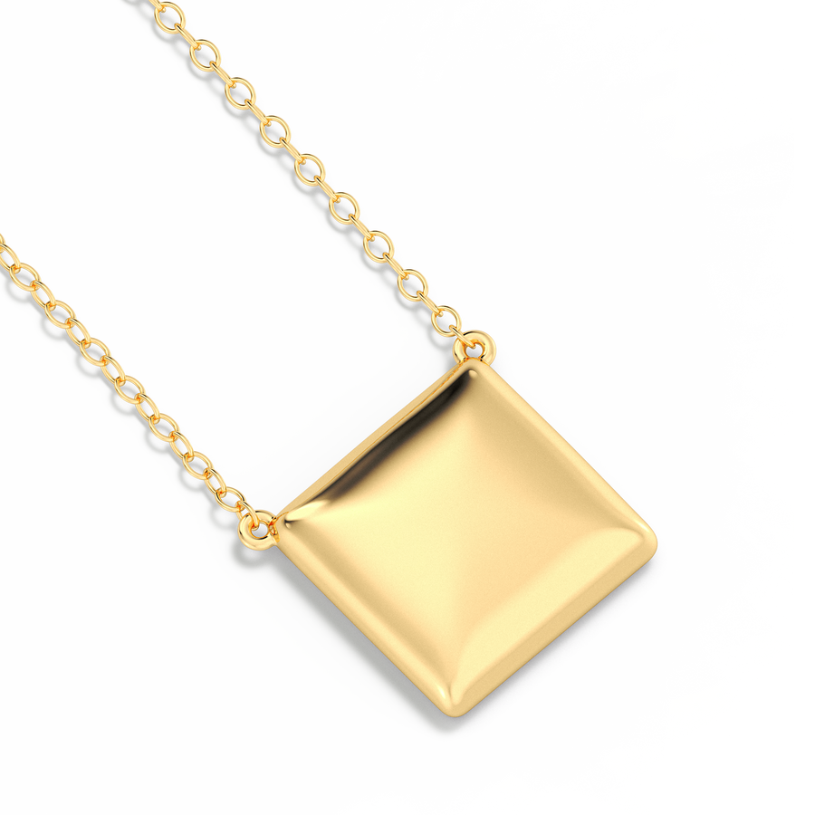 Hello Ella Cube Pendant Necklace in Gold