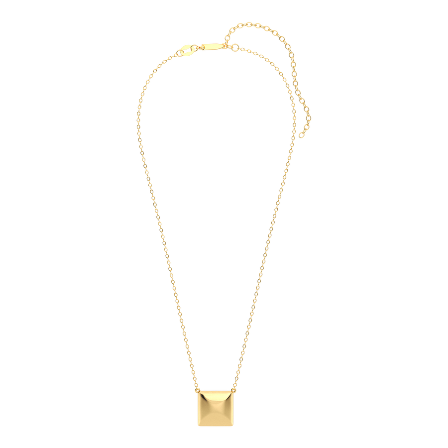 Hello Ella Cube Pendant Necklace in Gold