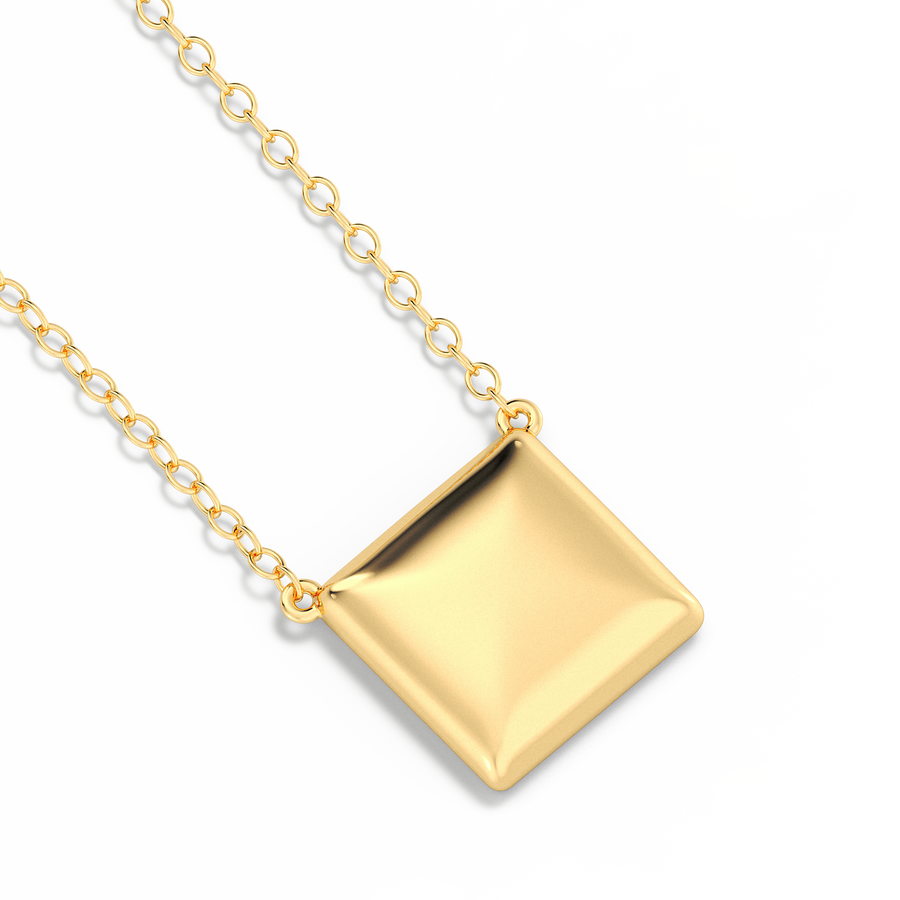 Hello Ella Cube Pendant Necklace in Gold