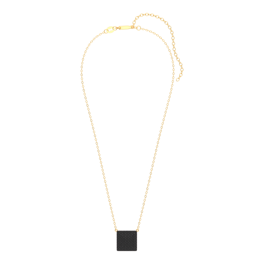 Hello Ella Cube Pendant Necklace in Black