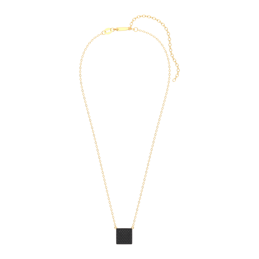 Hello Ella Cube Pendant Necklace in Black