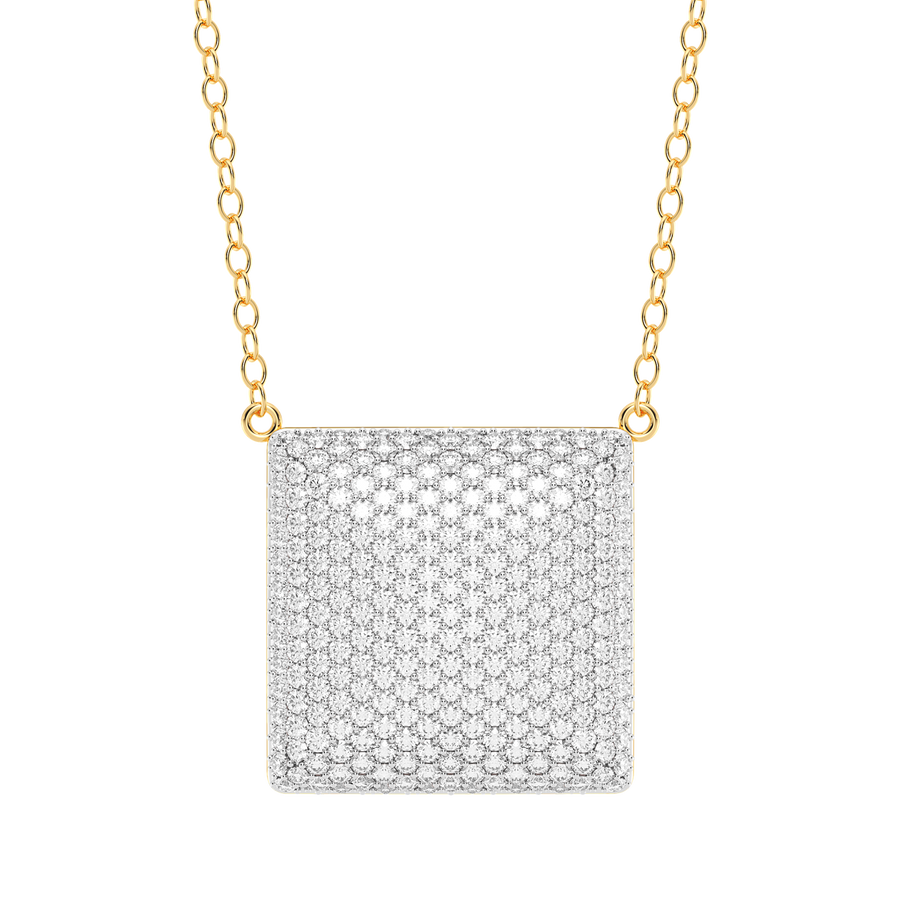 Hello Ella Cube Pendant Necklace in White