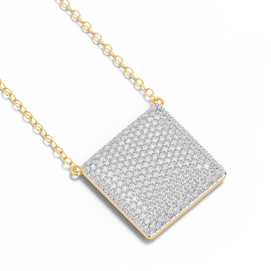 Hello Ella Cube Pendant Necklace in White