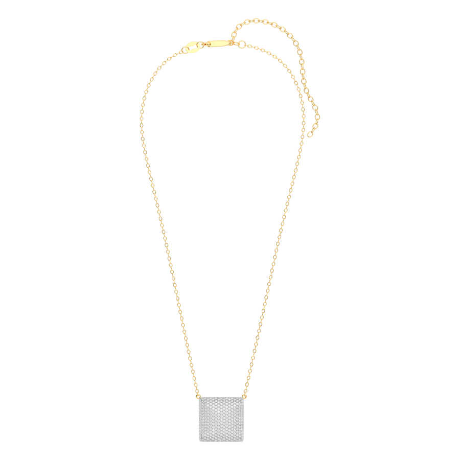 Hello Ella Cube Pendant Necklace in White