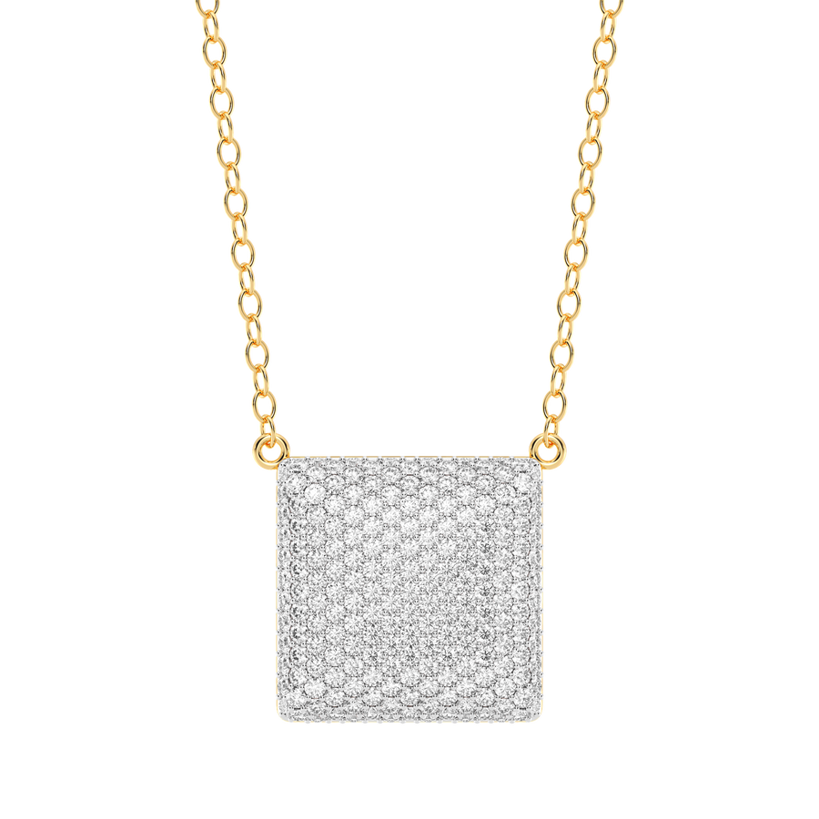 Hello Ella Cube Pendant Necklace in White