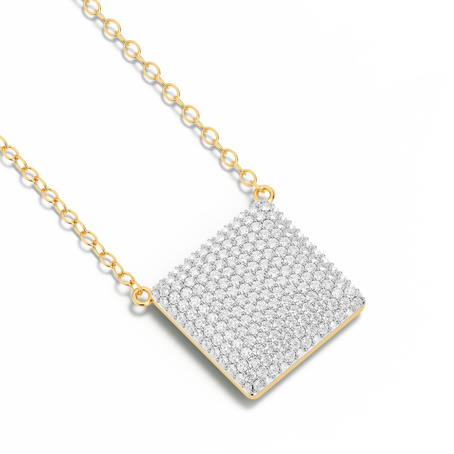 Hello Ella Cube Pendant Necklace in White