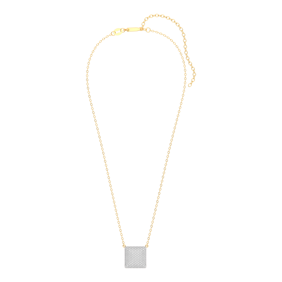 Hello Ella Cube Pendant Necklace in White
