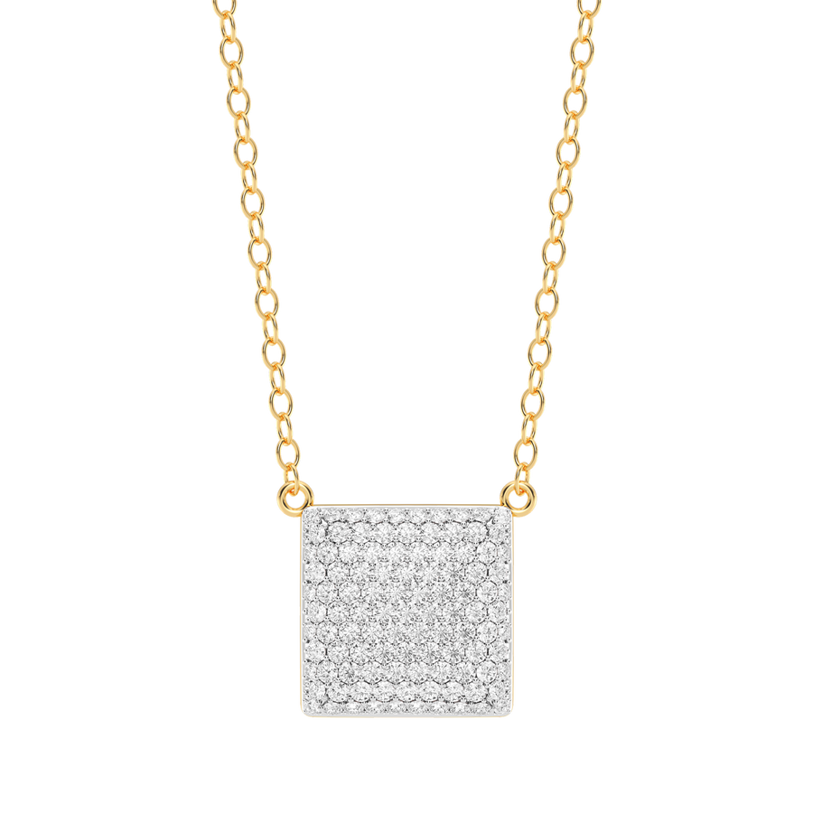Hello Ella Cube Pendant Necklace in White