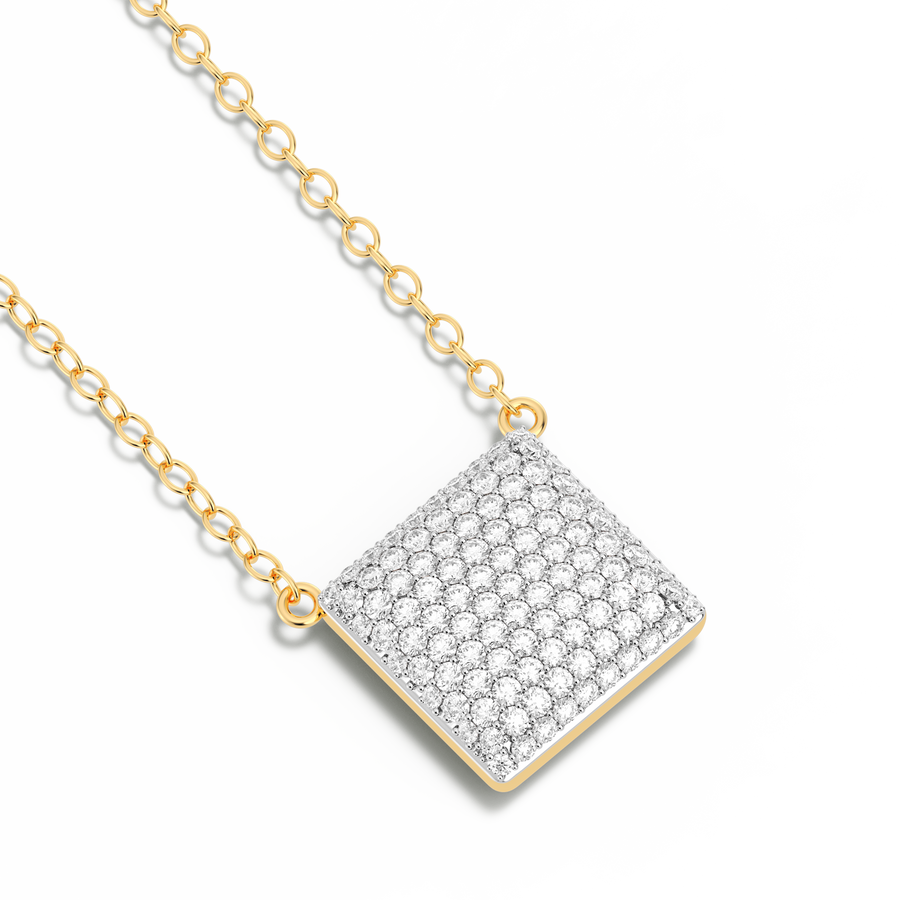 Hello Ella Cube Pendant Necklace in White