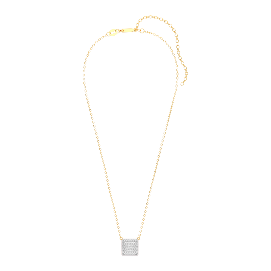 Hello Ella Cube Pendant Necklace in White
