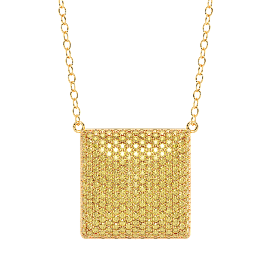 Hello Ella Cube Pendant Necklace in Yellow