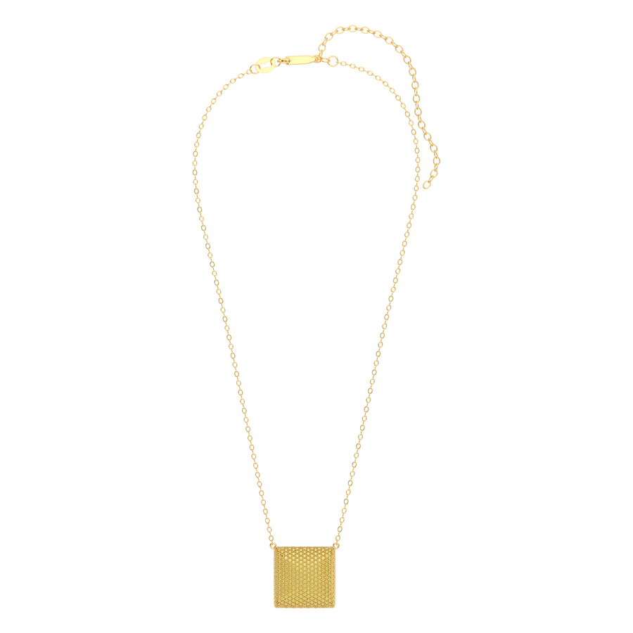 Hello Ella Cube Pendant Necklace in Yellow
