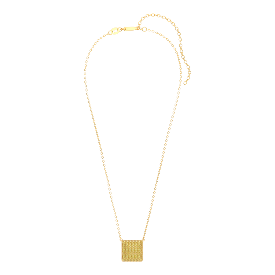 Hello Ella Cube Pendant Necklace in Yellow