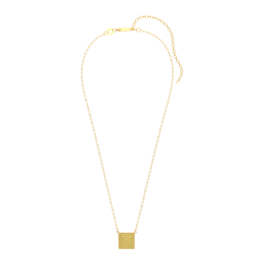 Hello Ella Cube Pendant Necklace in Yellow