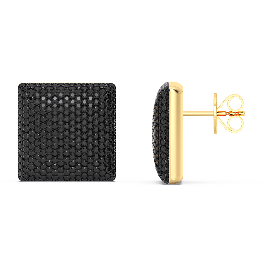 Hello Ella Cube Studs in Black