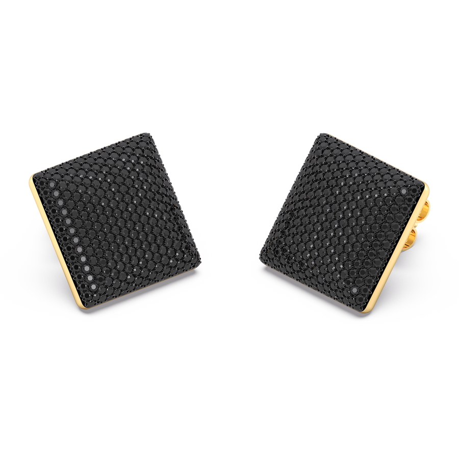 Hello Ella Cube Studs in Black