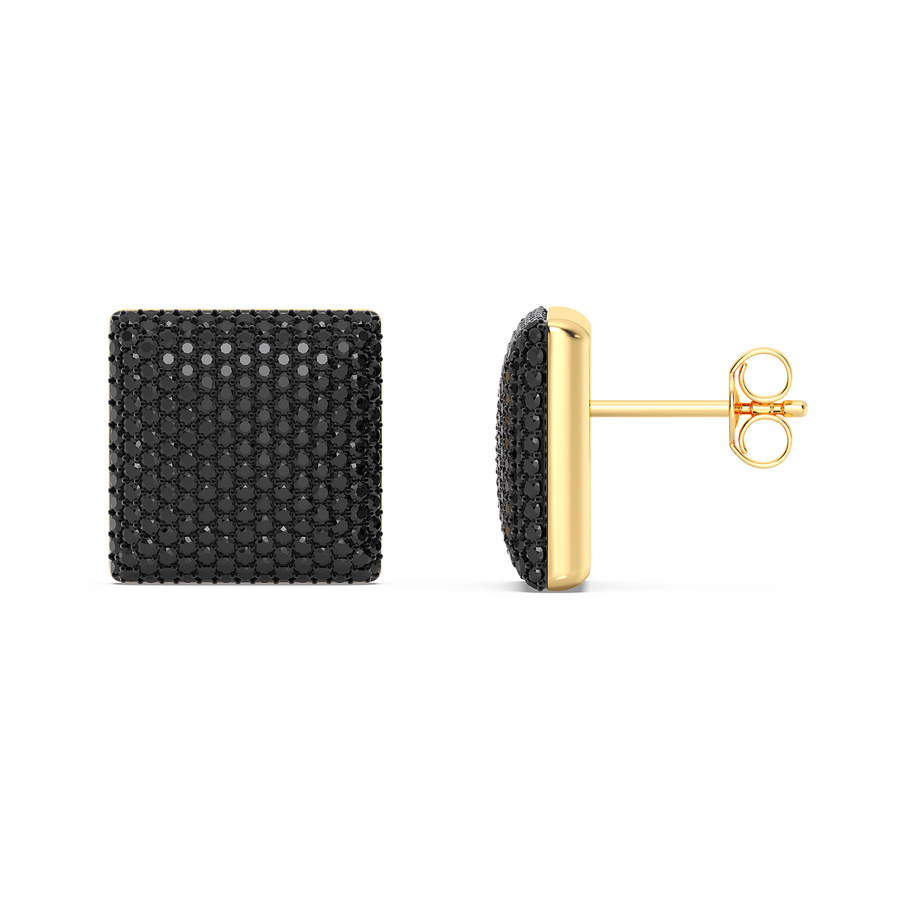 Hello Ella Cube Studs in Black