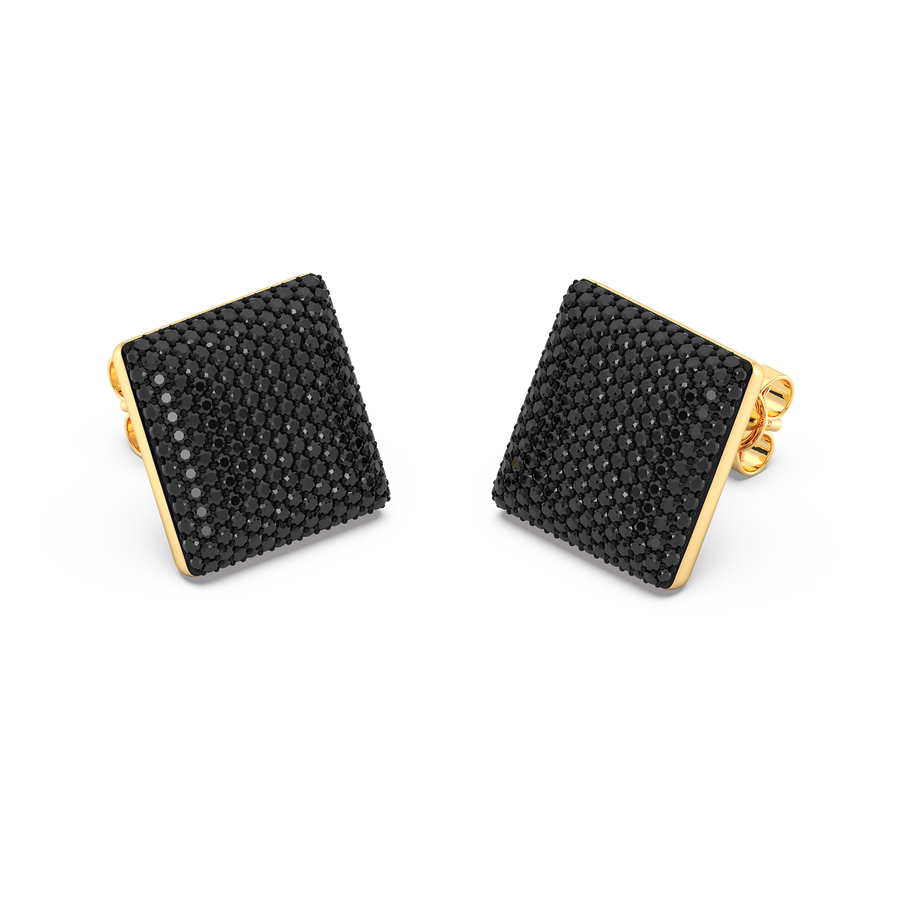 Hello Ella Cube Studs in Black