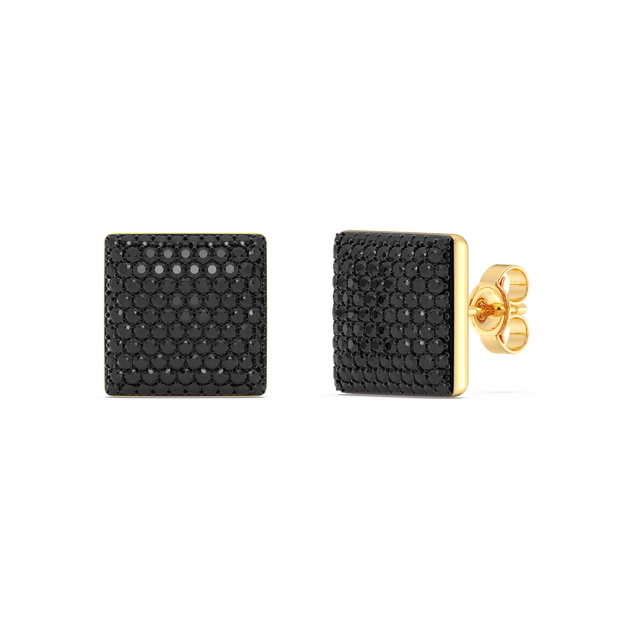 Hello Ella Cube Studs in Black