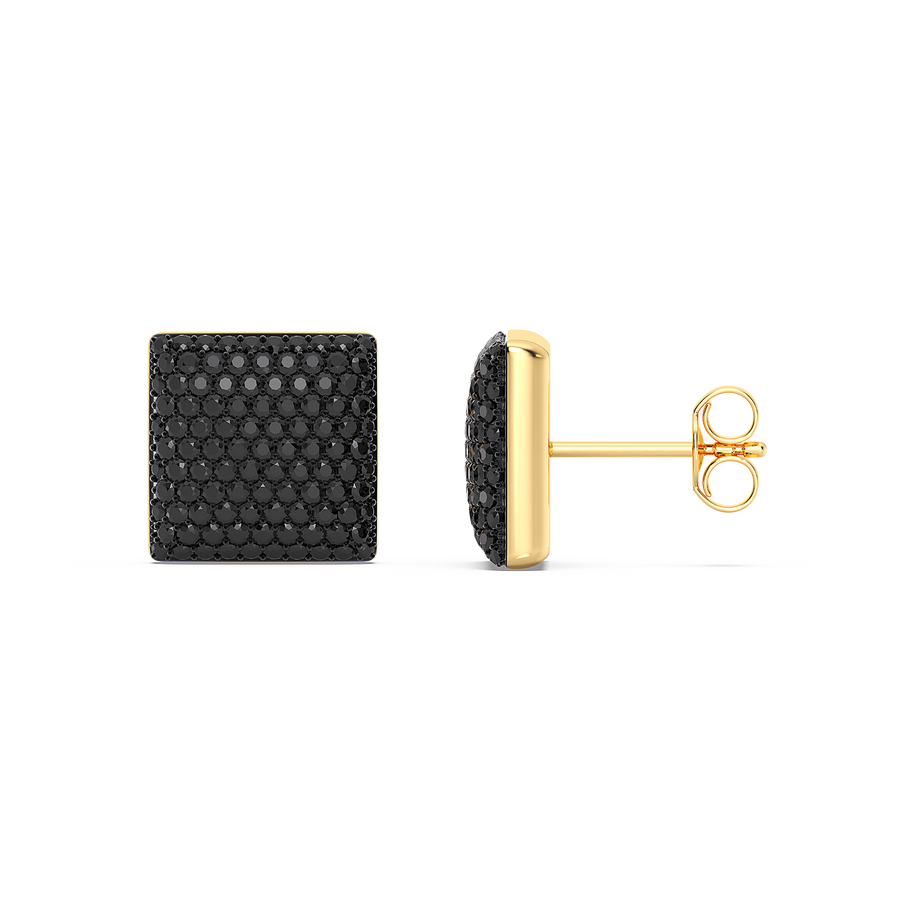 Hello Ella Cube Studs in Black