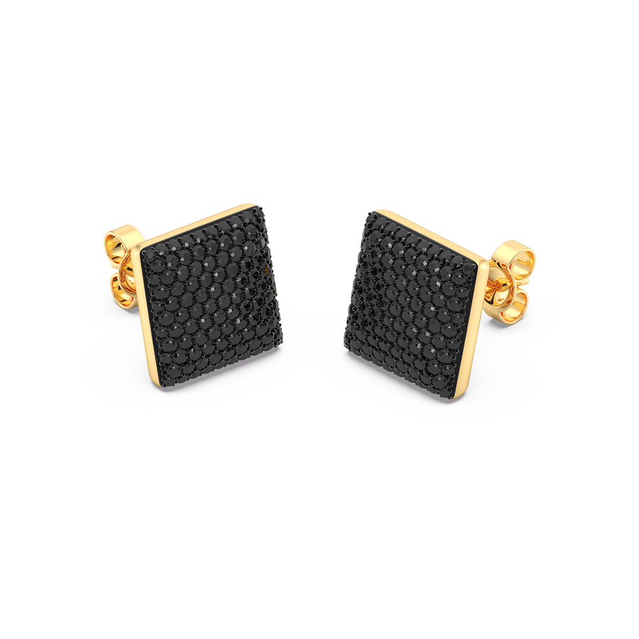 Hello Ella Cube Studs in Black
