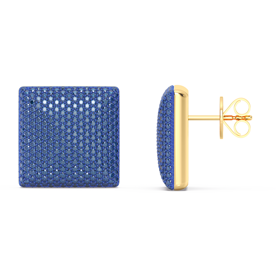 Hello Ella Cube Studs in Blue