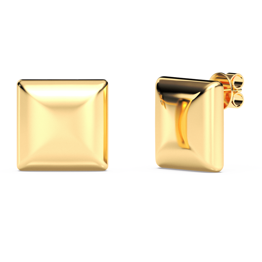 Hello Ella Cube Studs in Gold