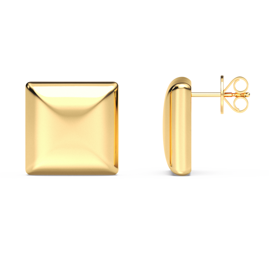 Hello Ella Cube Studs in Gold