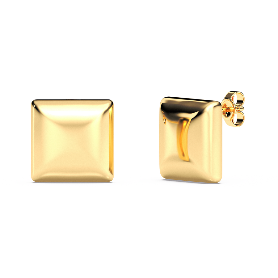 Hello Ella Cube Studs in Gold