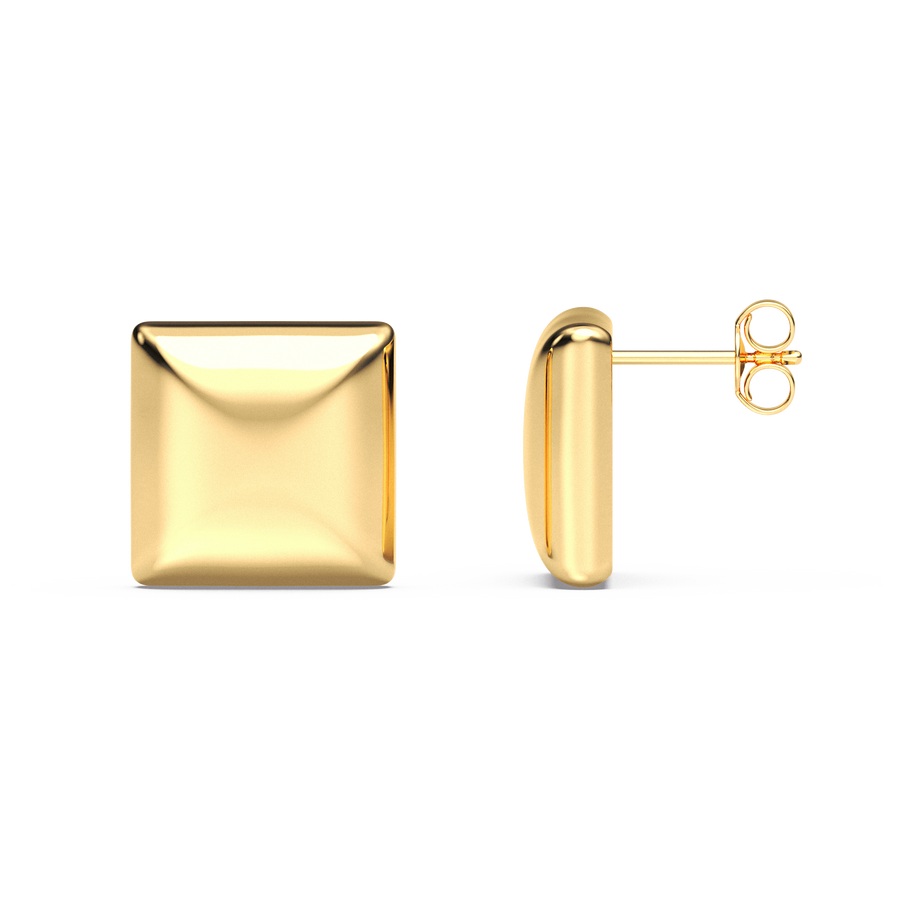 Hello Ella Cube Studs in Gold
