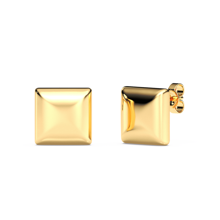 Hello Ella Cube Studs in Gold