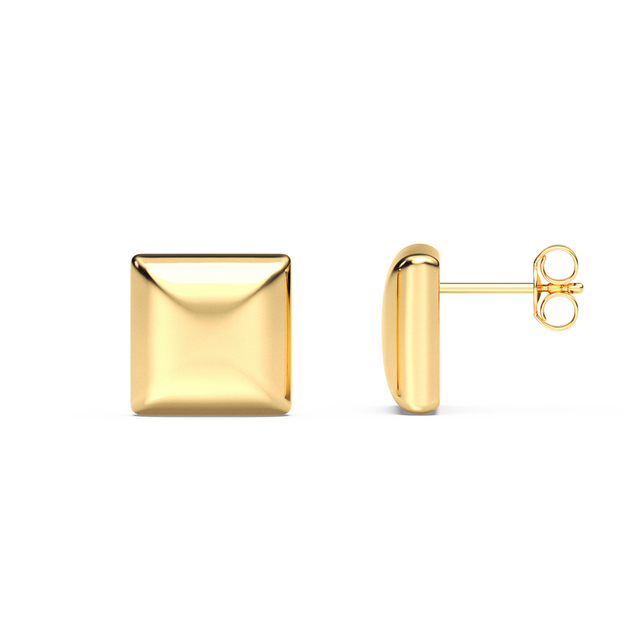 Hello Ella Cube Studs in Gold