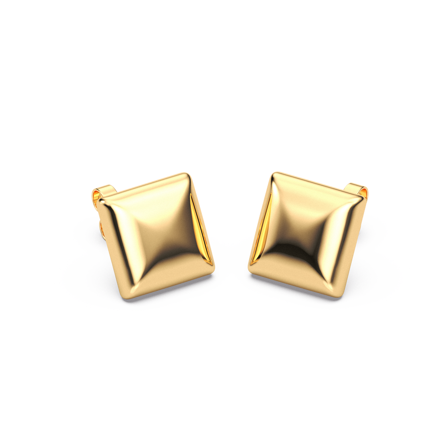 Hello Ella Cube Studs in Gold