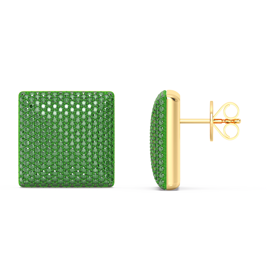Hello Ella Cube Studs in Green