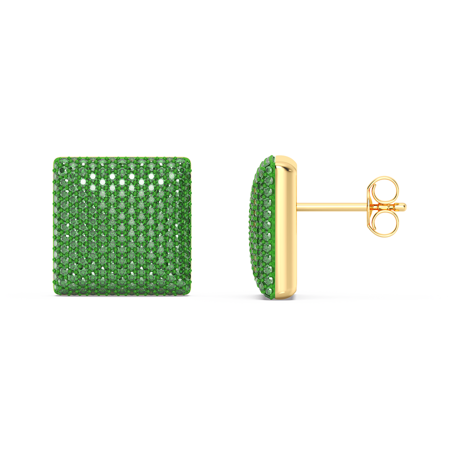 Hello Ella Cube Studs in Green