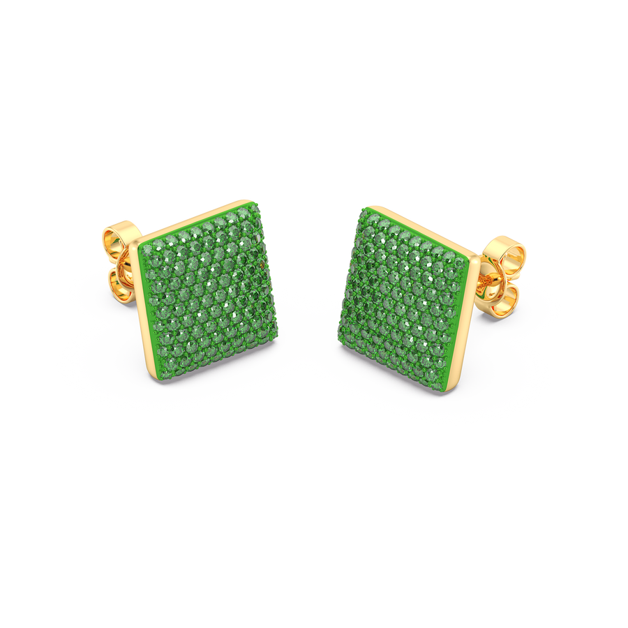 Hello Ella Cube Studs in Green