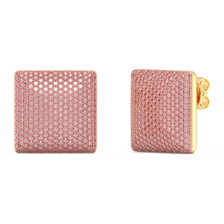 Hello Ella Cube Studs in Pink