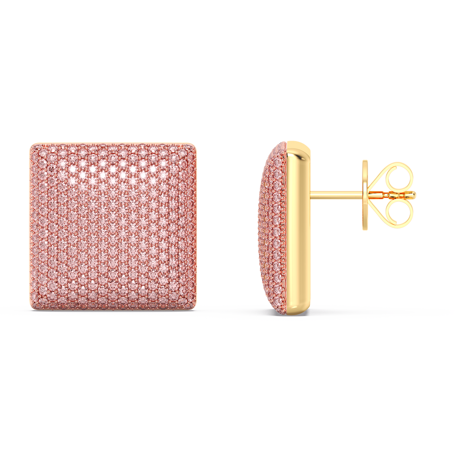 Hello Ella Cube Studs in Pink