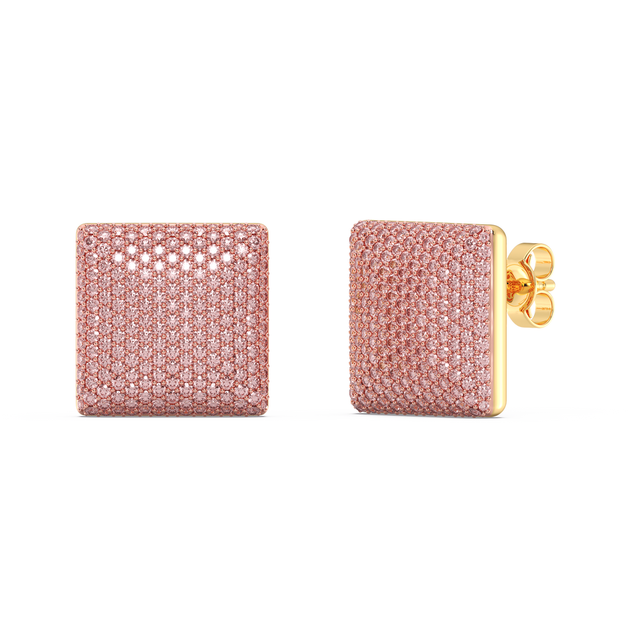 Hello Ella Cube Studs in Pink