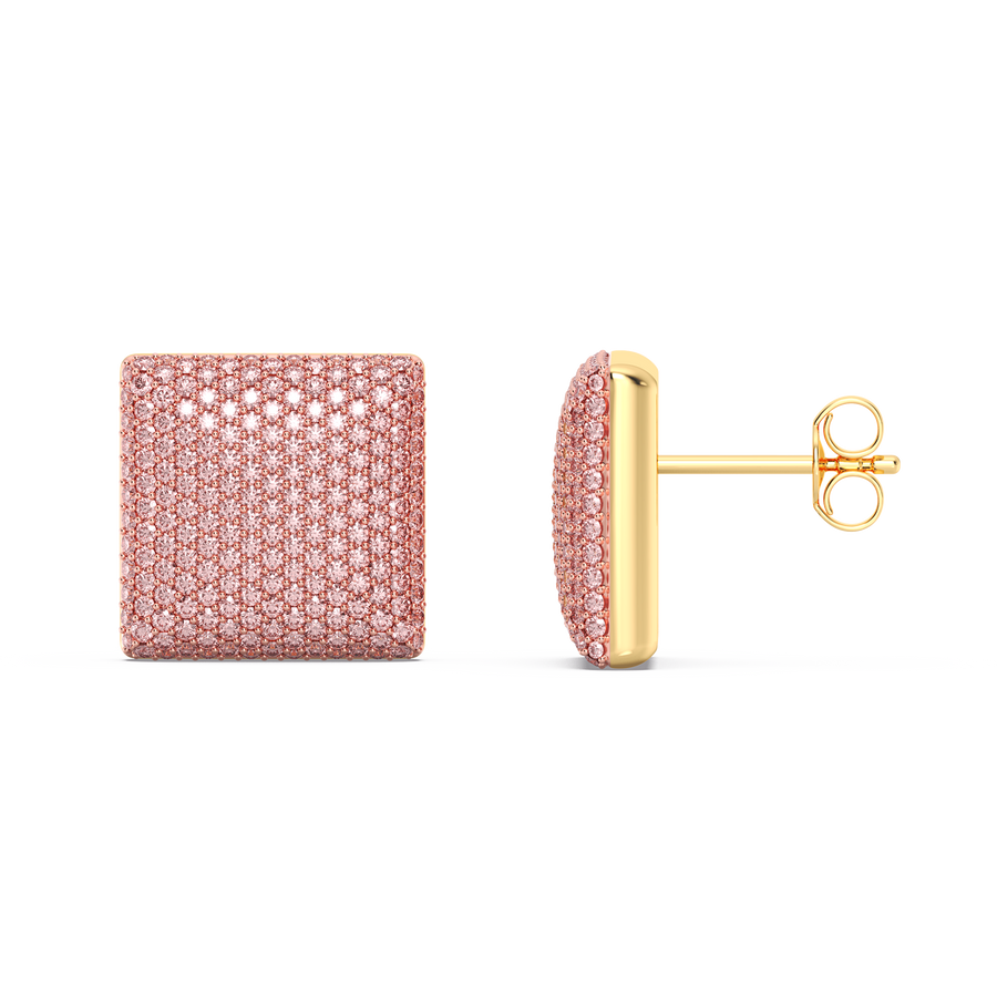 Hello Ella Cube Studs in Pink
