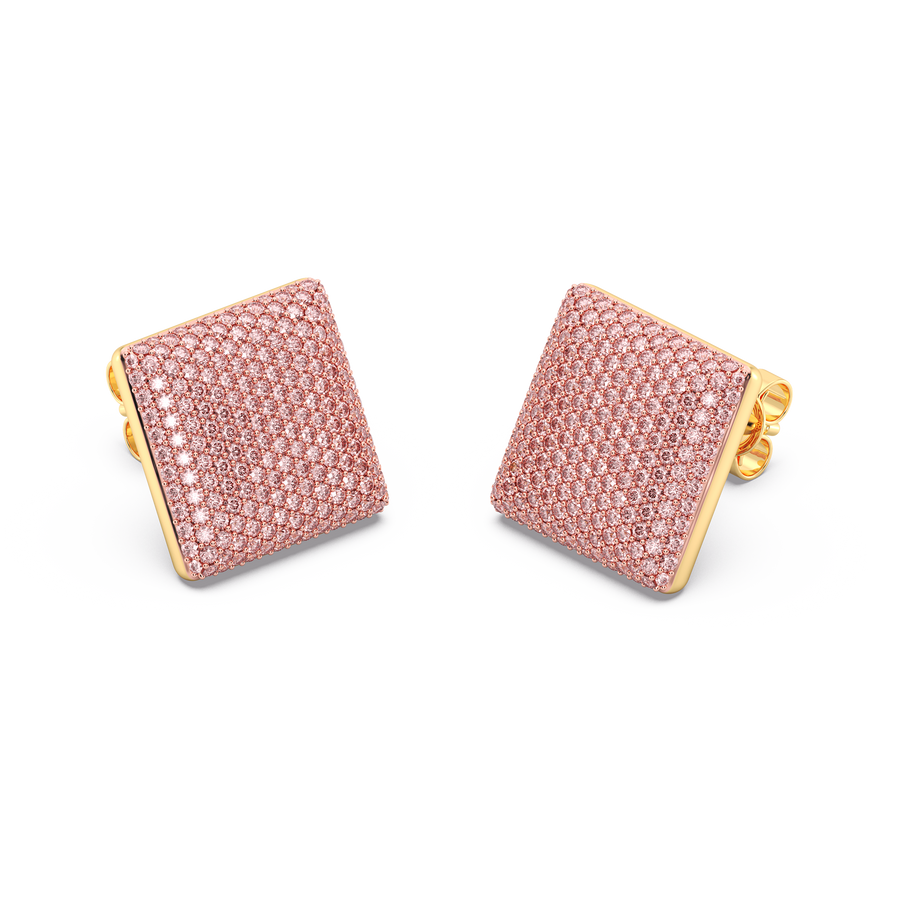Hello Ella Cube Studs in Pink