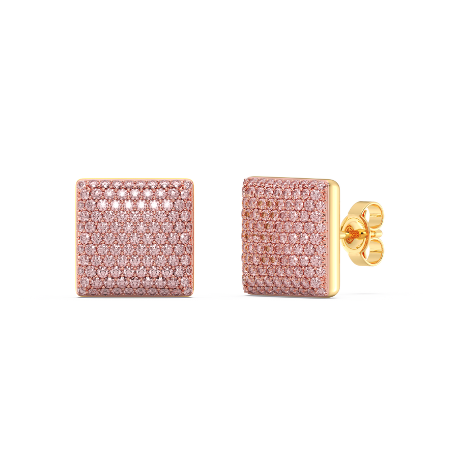 Hello Ella Cube Studs in Pink
