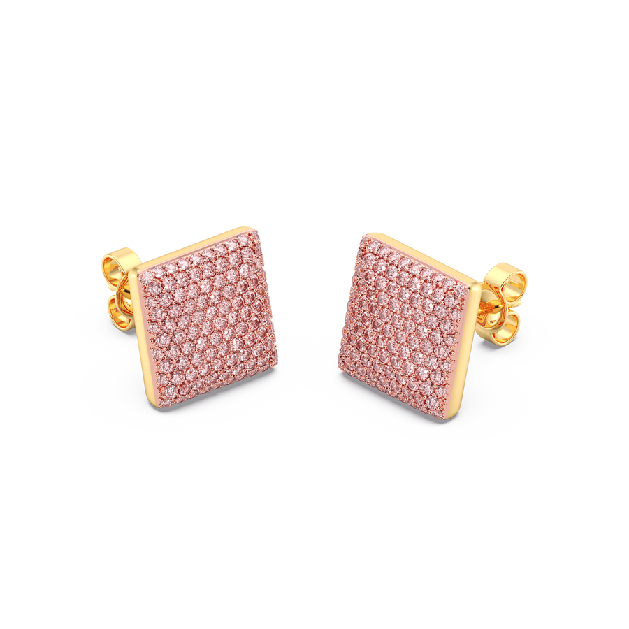 Hello Ella Cube Studs in Pink