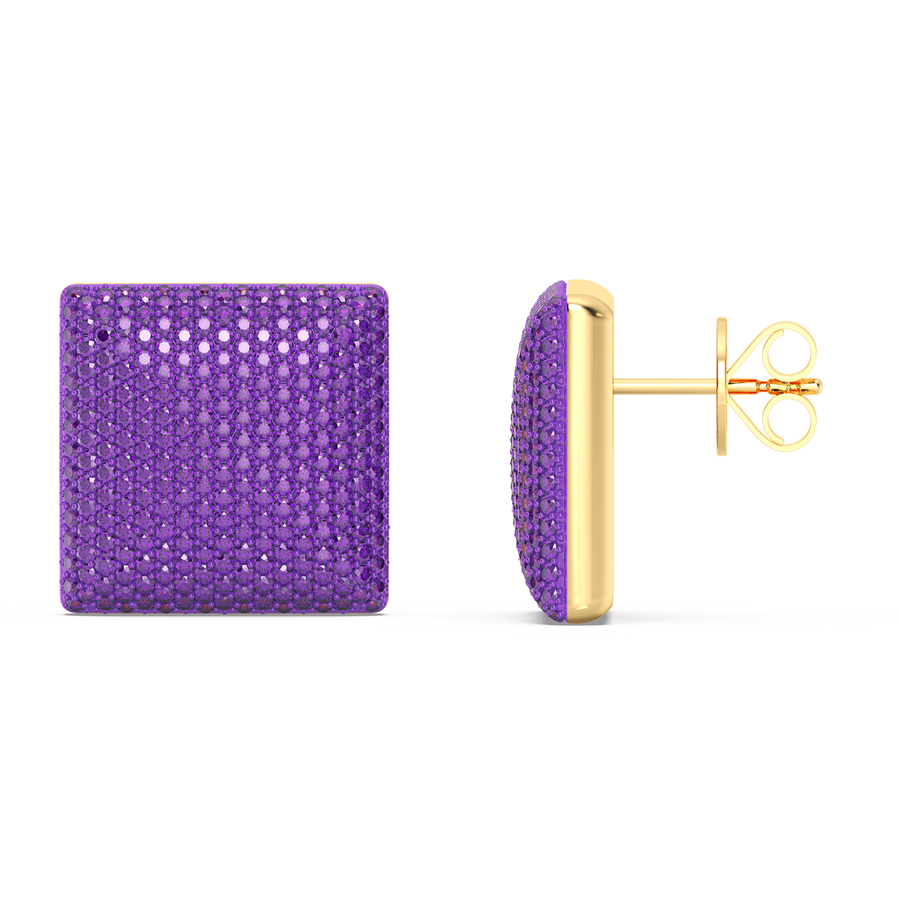 Hello Ella Cube Studs in Purple